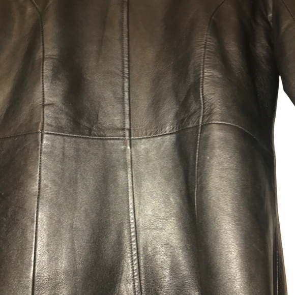 Vintage 90s Kids Black 100% Leather Jacket with zipper and pockets Size XL - Picture 12 of 16